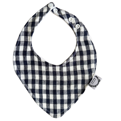 Dribble Bib - Linen Dark Blue